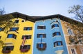 Building facade in medieval town of Kitzbuhel, Austria