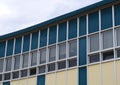 Business building office windows modern architecture gray steel wall Royalty Free Stock Photo