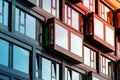 New building facade , windows on apartment house exterior Royalty Free Stock Photo