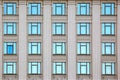 Building facade with windows. residential building industry in the city