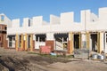 Building family houses at a construction site