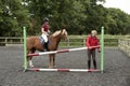 Building a fence at a riding school Royalty Free Stock Photo