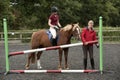 Building a fence at a riding school Royalty Free Stock Photo