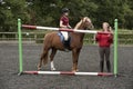 Building a fence at a riding school Royalty Free Stock Photo