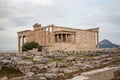 Building with Figures of Caryatids Porch of the Erechtheion on the Parthenon on Acropolis Hill, Athens, Greece Royalty Free Stock Photo