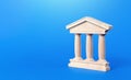 Building figurine with pillars in antique style. Banking, education, government. Concept of city administration, bank, university Royalty Free Stock Photo