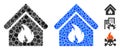 Building Fire Composition Icon of Circles