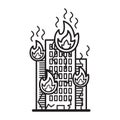 building fire concept. Vector illustration decorative design