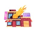 Building Fire Illustration