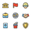 Vector Set of Embassy Icons.