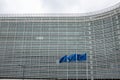 Building with the flags of the European Union in Brussels, the capital of Belgium Royalty Free Stock Photo