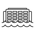 Building flood icon, outline style