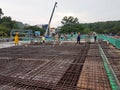 Building floor slab under construction.