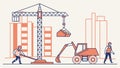 Building Foundation Construction Urban Development, vector design Generative AI Royalty Free Stock Photo