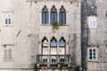 Building fragment, beautiful old architecture in Trogir, Croatia Royalty Free Stock Photo