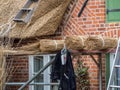 Building a Frisian house reed Royalty Free Stock Photo