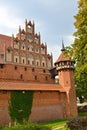 Building gable of a large refectory. Medium knightly castle of the Teutonic order. Malbork, Poland