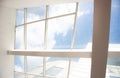 Building a glass roof sky view in the balcony area of the mall Royalty Free Stock Photo