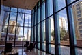 Building glass . window view of the building . Empty office room on modern building with sunlight