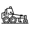 Building grader machine icon, outline style