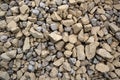 Building gravel, crushed stone, rock pieces. Construction material.