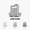 Building, Green, Plant, City, Smart Icon in Thin, Regular and Bold Line Style. Vector illustration