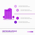 Building, Green, Plant, City, Smart Infographics Template for Website and Presentation. GLyph Purple icon infographic style vector Royalty Free Stock Photo