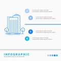 Building, Green, Plant, City, Smart Infographics Template for Website and Presentation. Line Blue icon infographic style vector Royalty Free Stock Photo