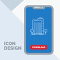 Building, Green, Plant, City, Smart Line Icon in Mobile for Download Page