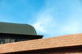 Building Green roof of the architecture made of steel and brick Royalty Free Stock Photo