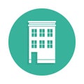 building for habitation icon in Badge style with shadow Royalty Free Stock Photo