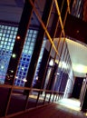 Building hallway at night