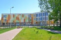 Building of high comprehensive school. Polessk, Kaliningrad region Royalty Free Stock Photo