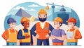 Building a high-performance mining team. This scene depicts a production supervisor mentoring team members, emphasizing the