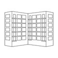 Building high vector outline icon. Vector illustration skyscraper on white background. Isolated outline illustration