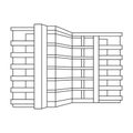 Building high vector outline icon. Vector illustration skyscraper on white background. Isolated outline illustration