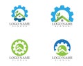 Building home nature service logo design concept