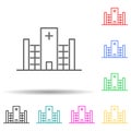 Building, hospital multi color set icon. Simple thin line, outline vector of building icons for ui and ux, website or mobile