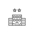 building, hotel, two, stars icon. Simple thin line, outline vector of Hotel Service icons for UI and UX, website or mobile Royalty Free Stock Photo