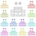 building, hotel, two, stars multi color icon. Simple thin line, outline vector of Hotel Service icons for UI and UX, website or Royalty Free Stock Photo