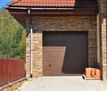 Building house garage. Garage Door Royalty Free Stock Photo