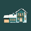 Building House Home Luxury Snow Winter Season Illustration Design