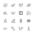 Building House - Flat Vector Icons Royalty Free Stock Photo