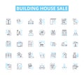 Building house sale linear icons set. Construction, Real estate, Property, Houses, Mortgage, Investment, Development Royalty Free Stock Photo