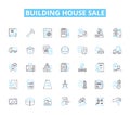 Building house sale linear icons set. Construction, Real estate, Property, Houses, Mortgage, Investment, Development Royalty Free Stock Photo