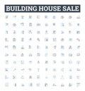 Building house sale vector line icons set. House, Building, Sale, Estate, Property, Buy, Real illustration outline Royalty Free Stock Photo