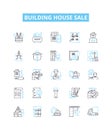 Building house sale vector line icons set. House, Building, Sale, Estate, Property, Buy, Real illustration outline Royalty Free Stock Photo