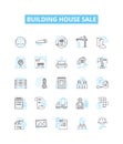 Building house sale vector line icons set. House, Building, Sale, Estate, Property, Buy, Real illustration outline Royalty Free Stock Photo