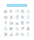 Building house sale vector line icons set. House, Building, Sale, Estate, Property, Buy, Real illustration outline Royalty Free Stock Photo