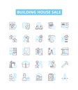 Building house sale vector line icons set. House, Building, Sale, Estate, Property, Buy, Real illustration outline Royalty Free Stock Photo